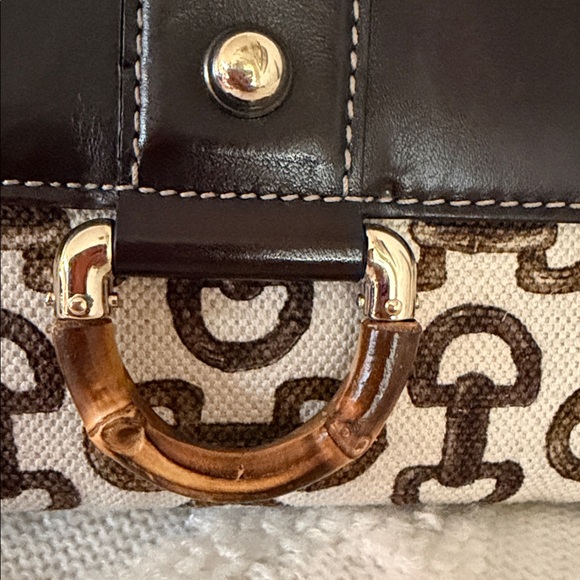 ⭐️Vintage Gucci Horse-bit Canvas Bamboo D-Ring Wallet⭐️ - Picture 4 of 13